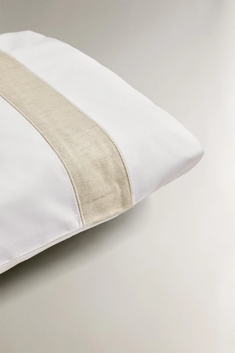 PILLOWCASE WITH LINEN BORDER