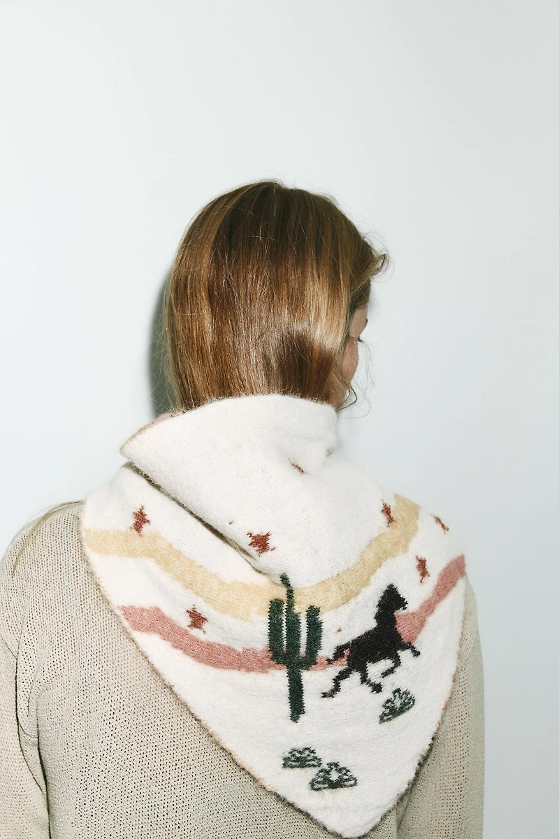 PRINTED KNIT BANDANA