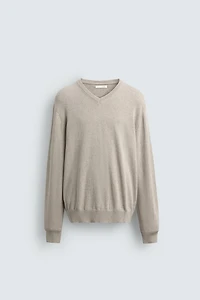 PULL BOUTONNÉ EN MÉLANGE DE COTON