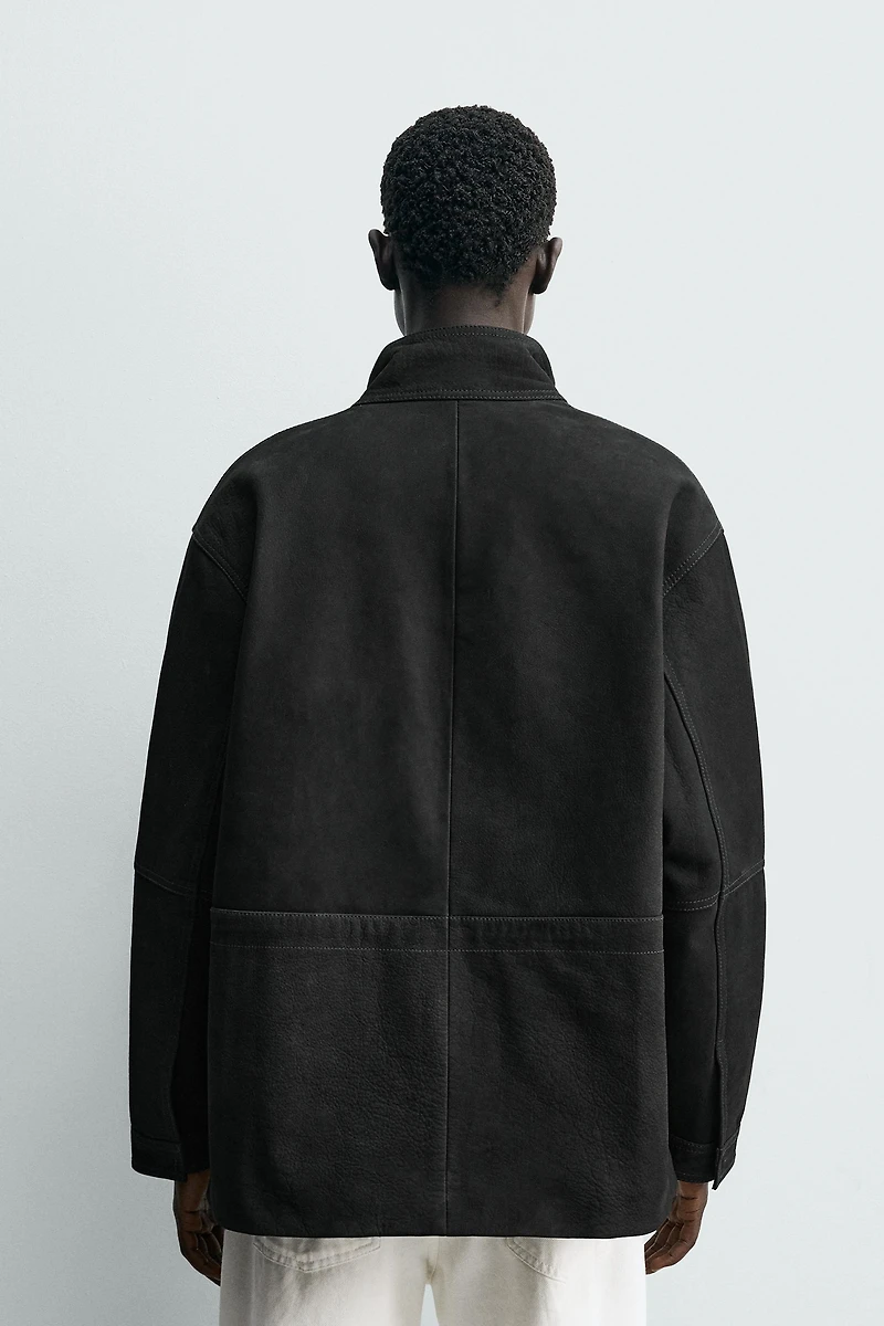 LEATHER RELAXED FIT PARKA