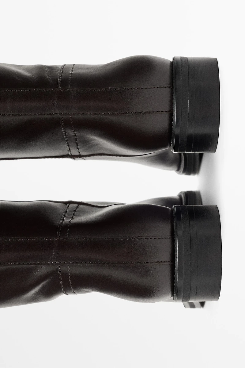 Leather riding boot