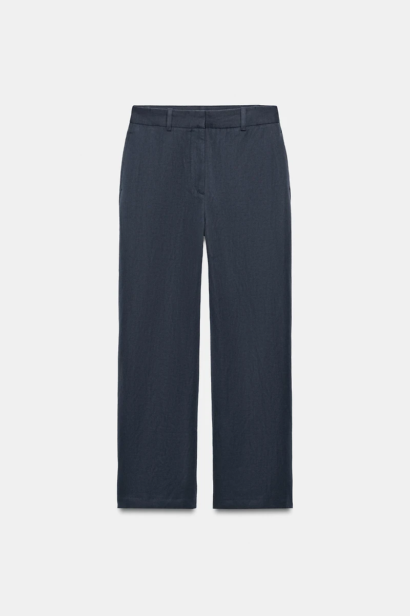 ZW COLLECTION LINEN-BLEND BARREL TROUSERS