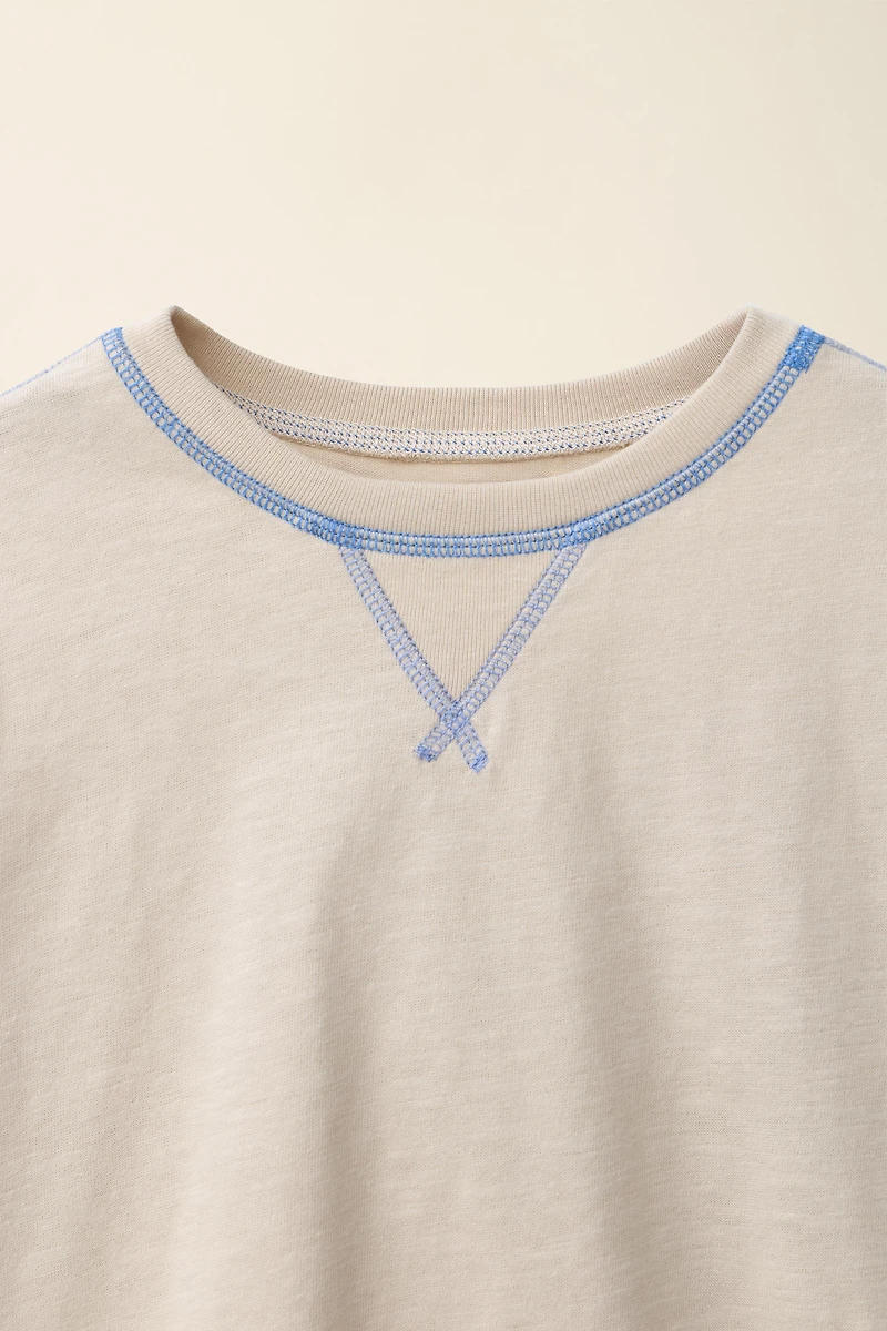 STRIPED TOP WITH CONTRAST STITCHING CREATED BY CARAMEL LONDON X ZARA