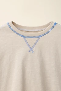 STRIPED TOP WITH CONTRAST STITCHING CREATED BY CARAMEL LONDON X ZARA