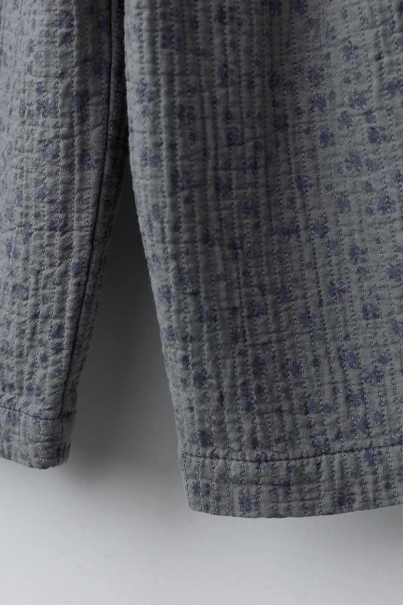JUPE-CULOTTE TEXTURÉE À FLEURS