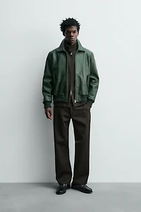 LEATHER BOMBER JACKET