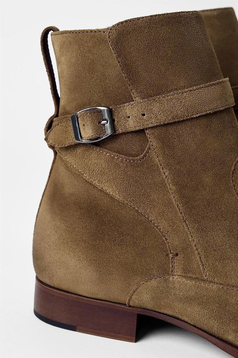 BOTTES EN CUIR À BOUCLE BOBBY GILLESPIE X ZARA