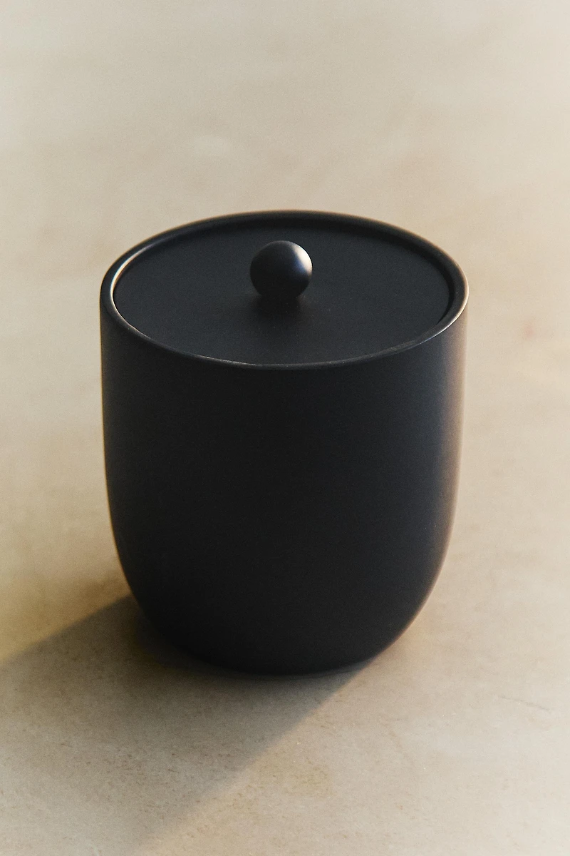 BLACK RESIN BATHROOM ORGANIZER JAR