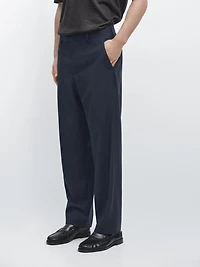 Wide-leg cool wool suit trousers