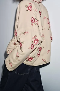 FLORAL EMBROIDERY PADDED JACKET