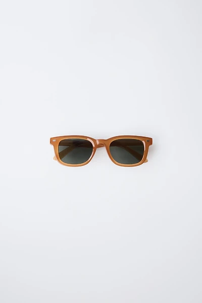 SQUARE TRANSLUCENT FRAME SUNGLASSES