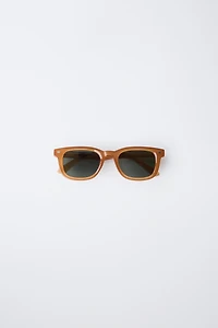 SQUARE TRANSLUCENT FRAME SUNGLASSES