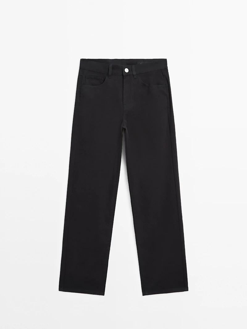 Pantalon straight mid-rise