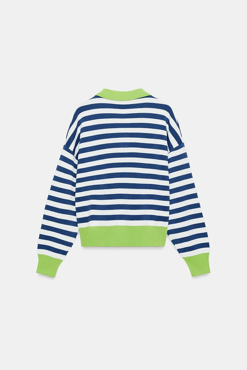 STRIPED KNIT POLO