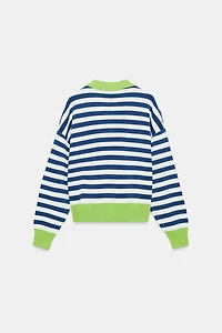 STRIPED KNIT POLO