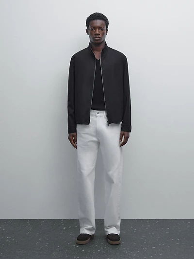 Blouson en laine mélangée