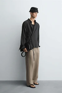 LINEN - VISCOSE TIE SHIRT