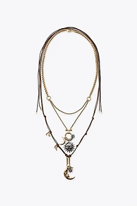 SUN & MOON CHARM NECKLACE 2-PACK