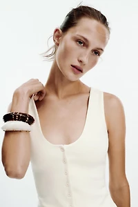 INTERLOCK BUTTON DRESS