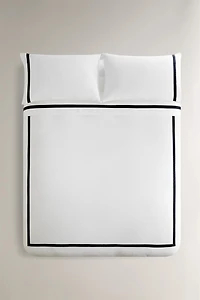 BORDERED SATEEN DUVET COVER