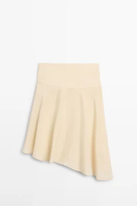 Flowing asymmetric midi skirt