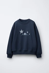 SPARKLY STAR PRINT SWEATSHIRT