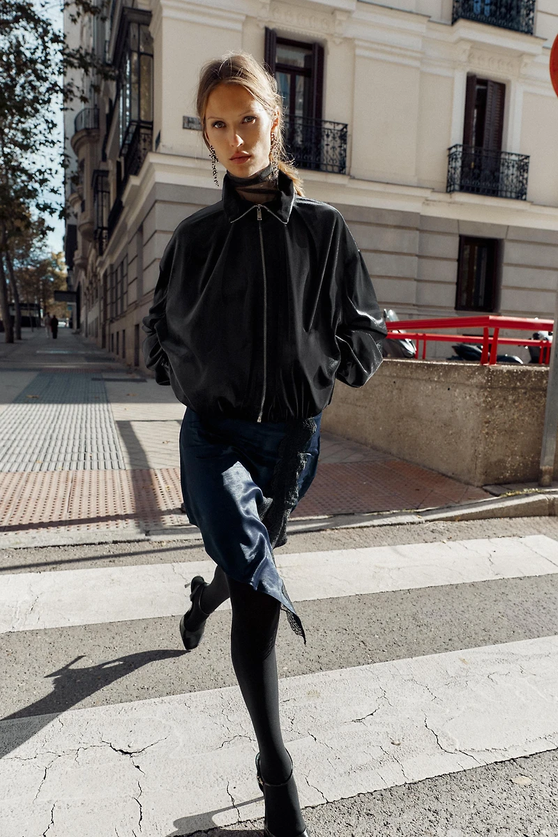 BLOUSON BOMBER EN VELOURS