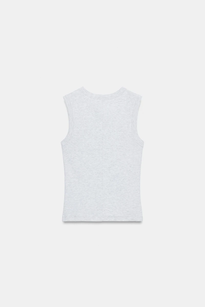 EMBROIDERED TEXT RIB T-SHIRT