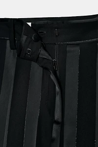 PANTALON JACQUARD RAYURES FIL MÉTALLISÉ