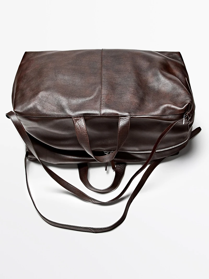 Nappa leather maxi duffle bag