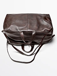 Nappa leather maxi duffle bag