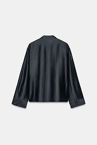 SATIN EFFECT FROG CLASP SHIRT ZW COLLECTION