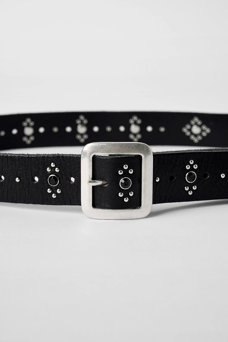 LEATHER BELT WITH STUDS AND WASHERS KATE MOSS X ZARA