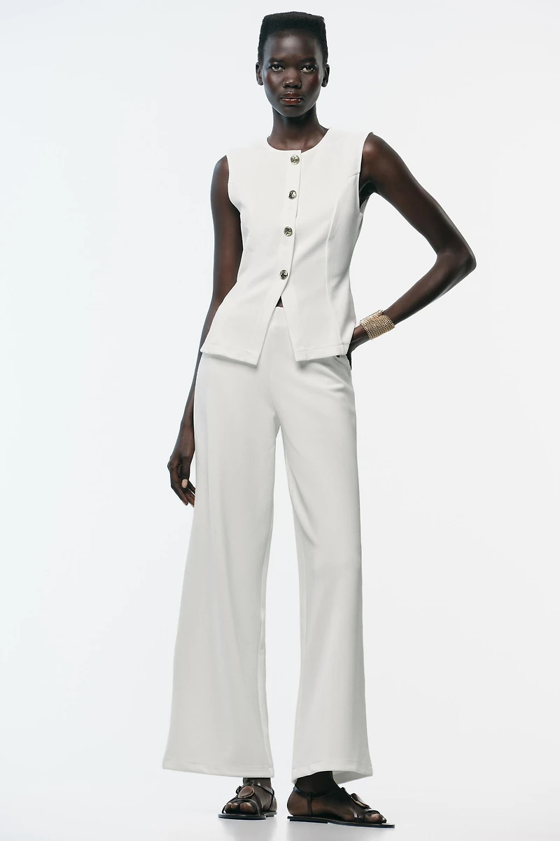 TOP GILET SERGÉ BOUTONS