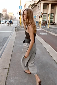 BELTED GINGHAM COMBINATION JUMPSUIT