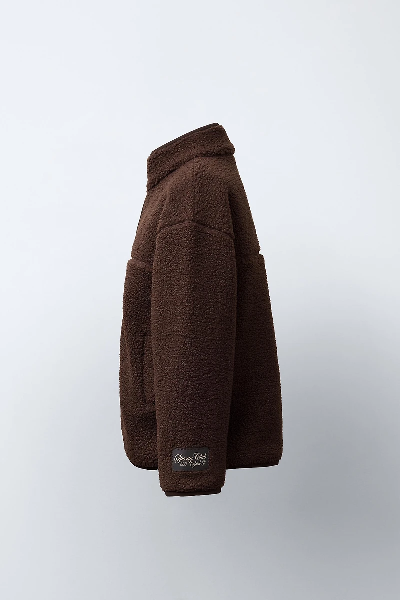 FAUX SHEARLING JACKET WITH WELT POCKETS