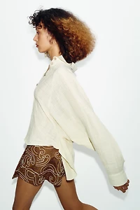 METALLIC THREAD CAPE SHIRT