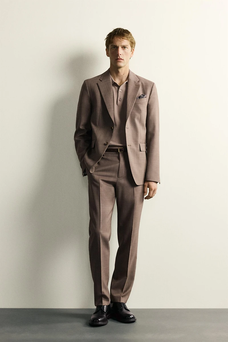 WOOL TEXTURED SUIT BLAZER