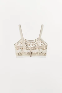 ZW COLLECTION EMBROIDERED CROPPED TOP