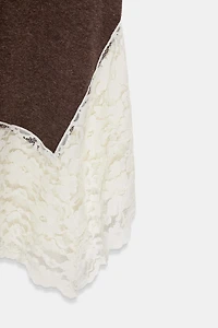 LONG COMBINATION LACE DRESS