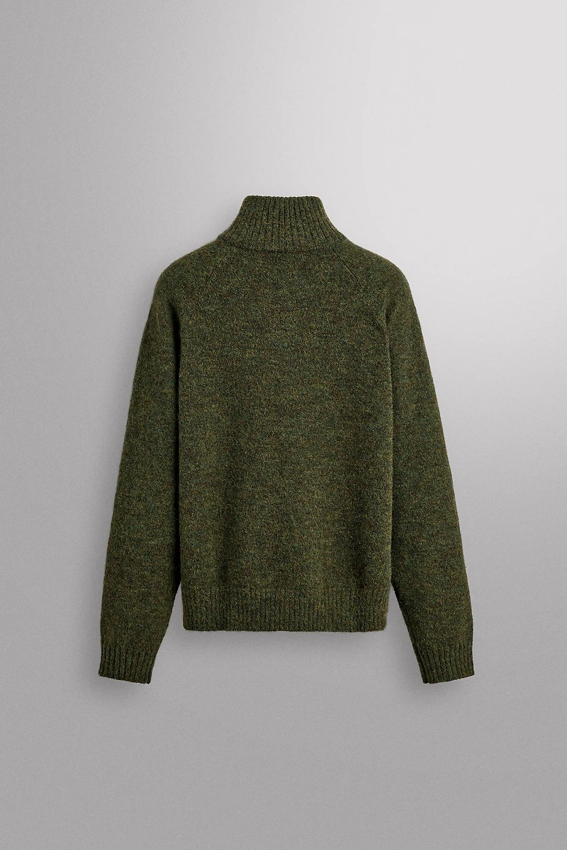 WOOL BLEND QUARTER-ZIP JUMPER
