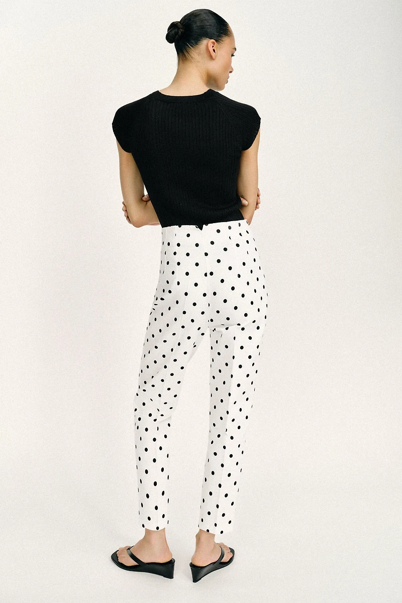 HIGH-WAISTED POLKA DOT PANTS