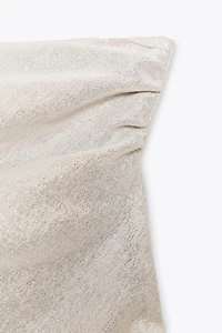 METALLIC THREAD HALTER TOP