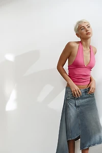 ASYMMETRIC TRF DENIM SKIRT