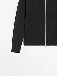 Cardigan à col montant en laine mélangée