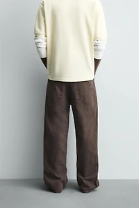 WASHED PRINT BAGGY FIT PANTS