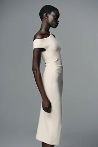 RUCHED MIDI DRESS