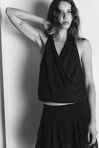 DRAPED HALTER TOP