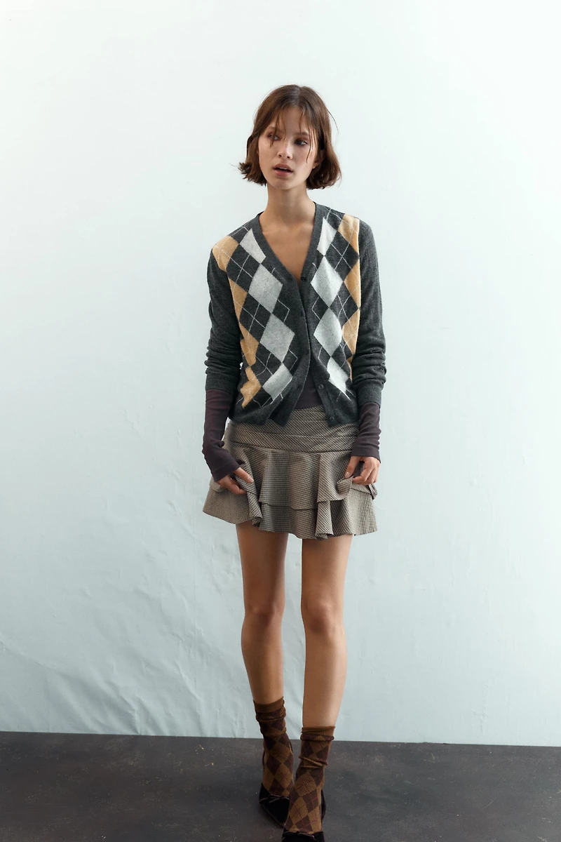 JUPE-PANTALON À VOLANTS