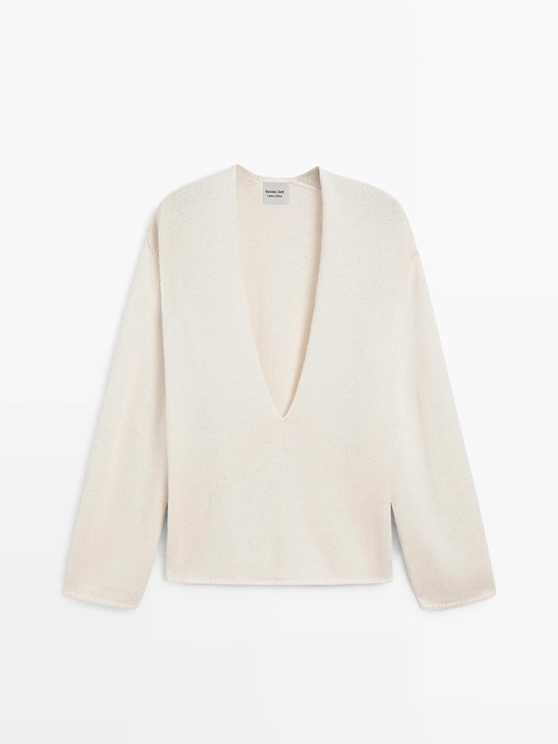 Knit alpaca and silk V-neck sweater - LIMITED